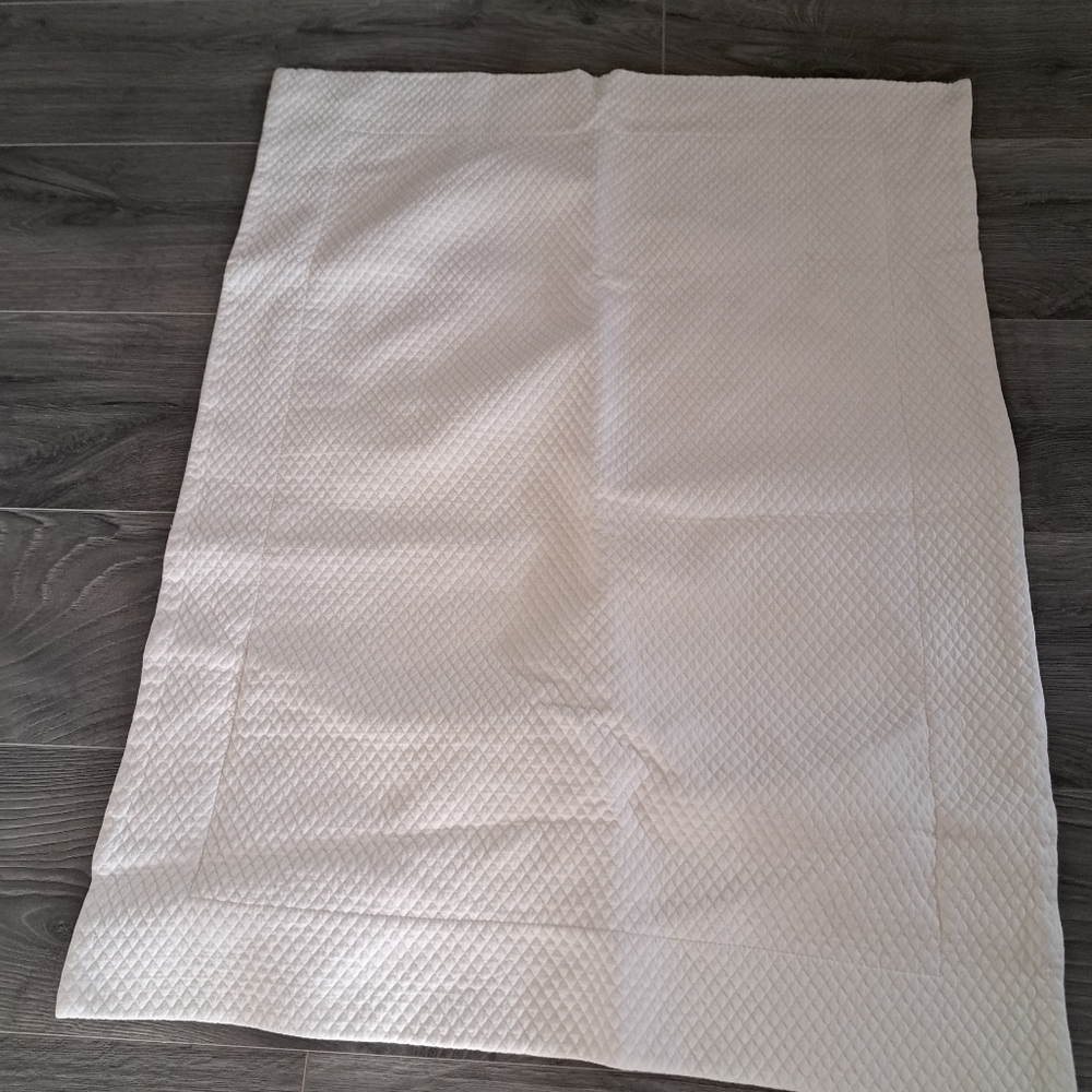 CUDDLE DOWN quilted OEKO-TEX EURO sham cream ivory standard shabby chic cotton